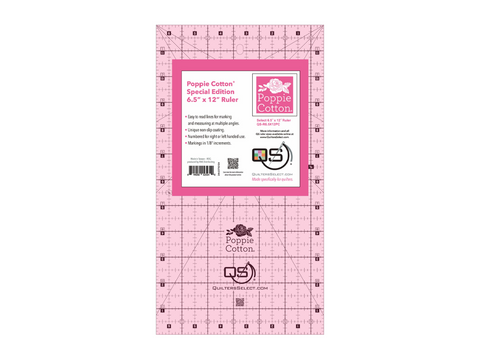 Quilters Select Non Slip Quilting Ruler - 6.5" x 12" Poppie Cotton
