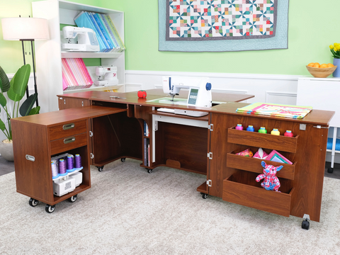 Kangaroo Aussie Dual Rail Electric Lift Sewing & Serger Cabinet