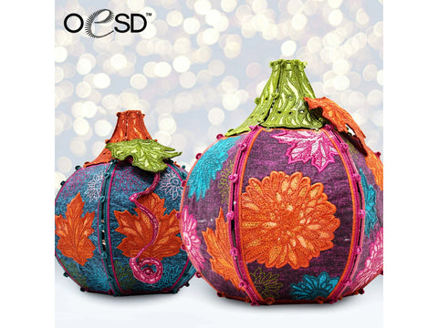 OESD Freestanding Fall Floral Pumpkins Machine Embroidery CD