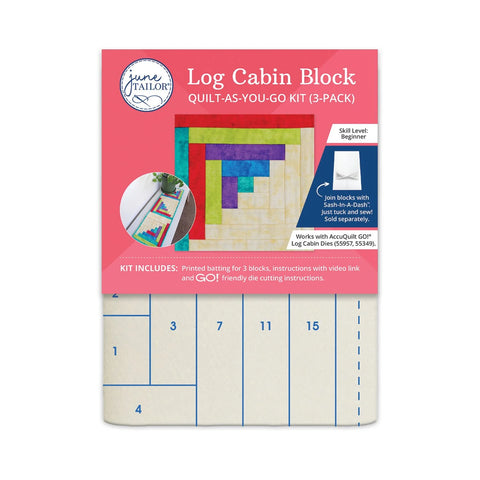 June Tailor Log Cabin Block Quilt-As-You-Go Kit (3 Pack)