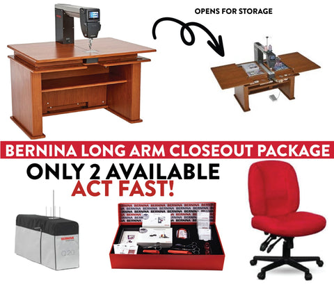 Bernina Q20 Sit Down in Koala Teak Table