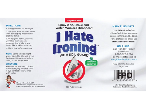 Mary Ellen's Best Press I Hate Ironing Spray Wrinkle Remover 16oz