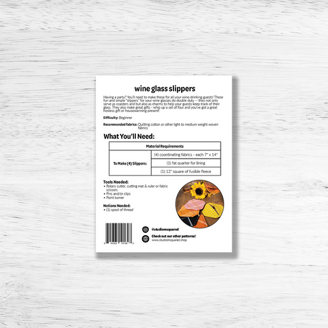 Studio M Wine Glass Slippers Pattern