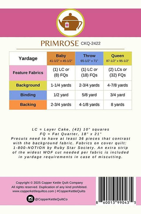Primrose Quilt Pattern by Copper Kettle