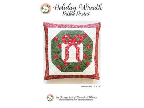 Branch & Blume Holiday Wreath Pillow Pattern