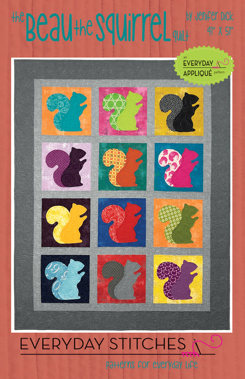 Beau The Squirrel Quilt Pattern by Everyday Stitches