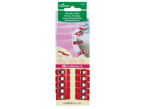 Clover Mini Wonder Clips 10 Piece - Red