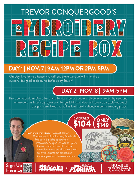 Trevor Conquergood Embroidery Recipe Box - Humble