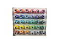 A box displays 30 spools of Floriani embroidery thread in various bright colors.