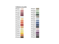 A chart displaying 30 Floriani embroidery thread colors with their corresponding product numbers.