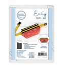 Emily Tote Kit with a red floral fanny pack and black zipper.