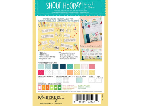 Kimberbell Shout Hooray! Bench Pillow Kit