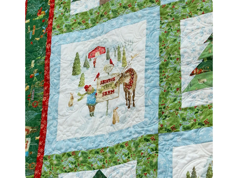 Santa's Tree Farm Panel Quilt Kit