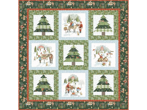 Santa's Tree Farm Panel Quilt Kit
