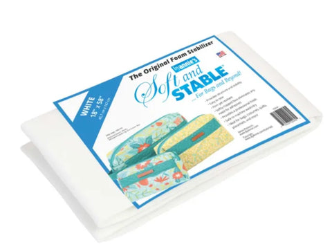 A roll of white By Annie Soft & Stable foam stabilizer with a blue label.