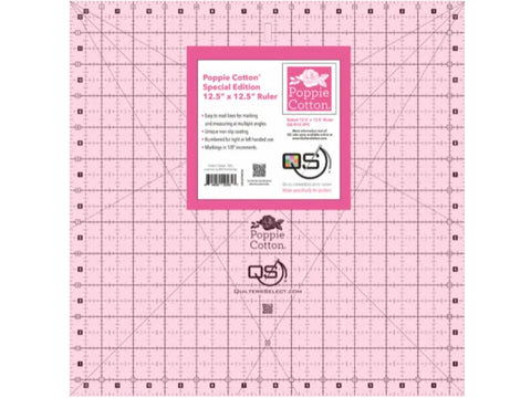 Quilters Select Non Slip Quilting Ruler - 12.5" x 12.5" Poppie Cotton