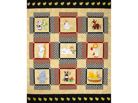 Purely Gates Applique Swirly Farm Animals with Mylar