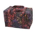 Black insulated lunchbox tote with a vibrant, abstract pattern.