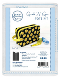 A Grab 'N Go Tote Kit featuring a black bag with yellow sunflowers, a zipper, and a handle.