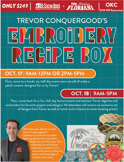 Trevor Conquergood Embroidery Recipe Box - OKC