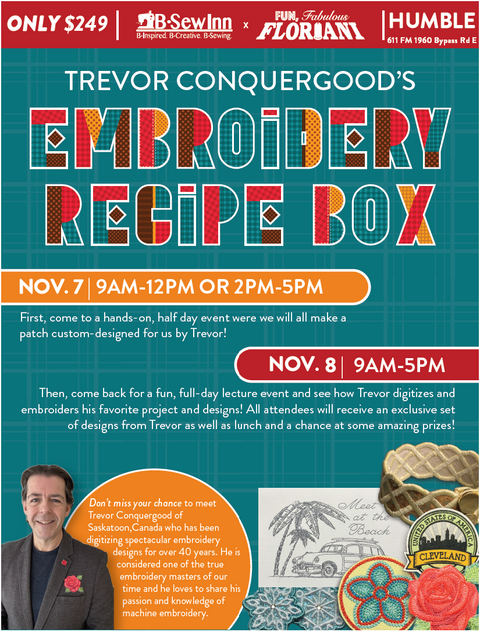 Trevor Conquergood Embroidery Recipe Box - Humble