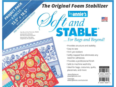 A project pack of By Annie Soft & Stable foam stabilizer, 4 pieces, 13.5" x 18.5".