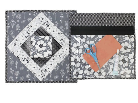 June Tailor Quilt As You Go Zipper Project Bags Set of 2-Black