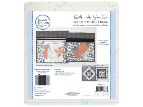 June Tailor Quilt As You Go Zipper Project Bags Set of 2-Black