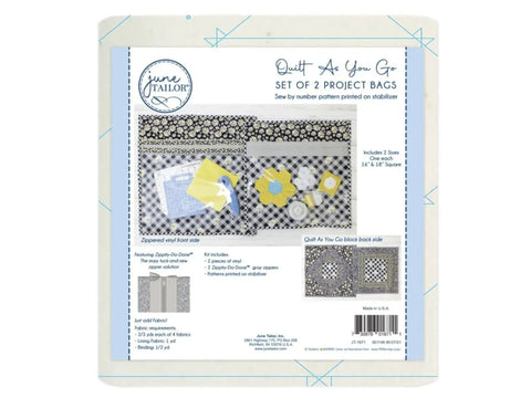 June Tailor Quilt As You Go Zipper Project Bags Set of 2-Gray
