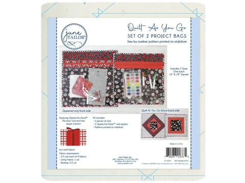 June Tailor Quilt As You Go Zipper Project Bags Set of 2-Red