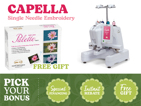 Baby Lock Capella Single-Needle Free Arm Embroidery Machine