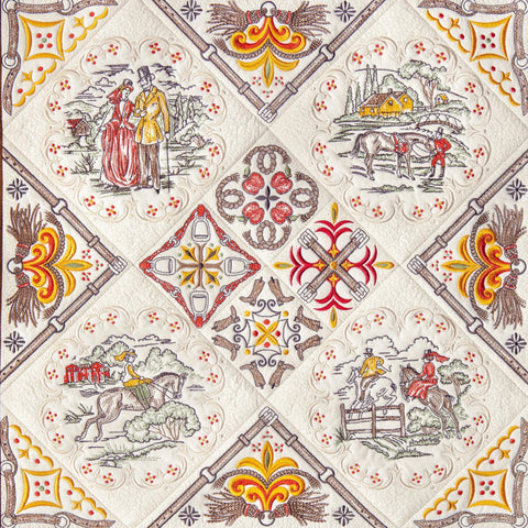 Anita Goodesign Vintage Equestrian Quilt