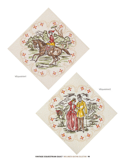 Anita Goodesign Vintage Equestrian Quilt
