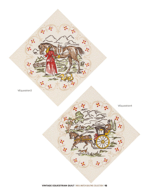 Anita Goodesign Vintage Equestrian Quilt