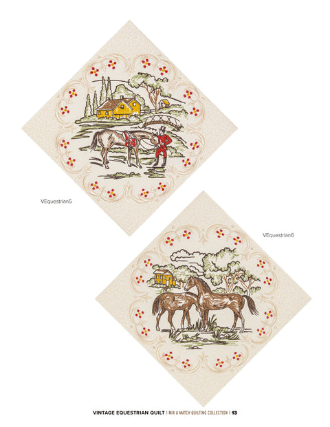 Anita Goodesign Vintage Equestrian Quilt