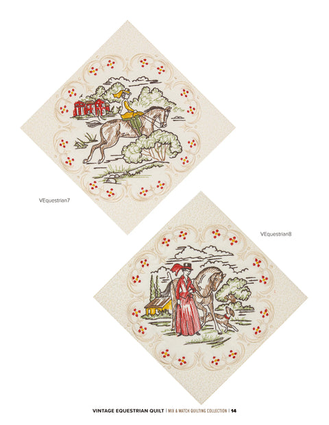 Anita Goodesign Vintage Equestrian Quilt