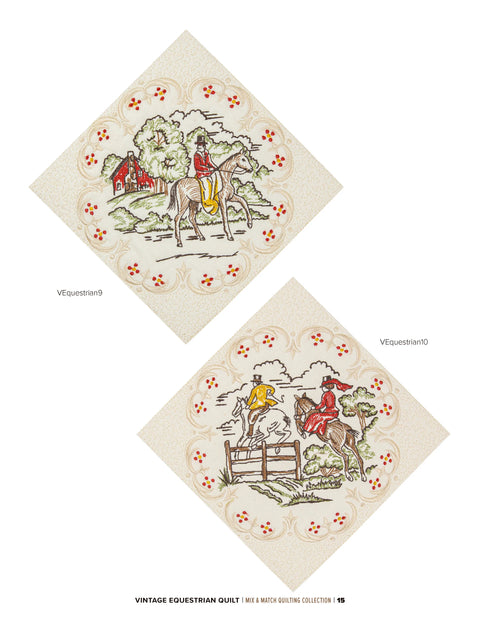 Anita Goodesign Vintage Equestrian Quilt