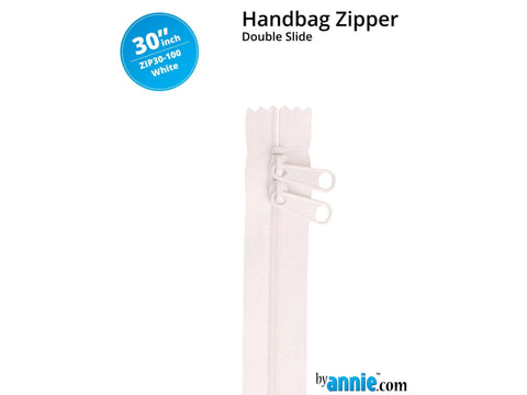 30" Zipper - White