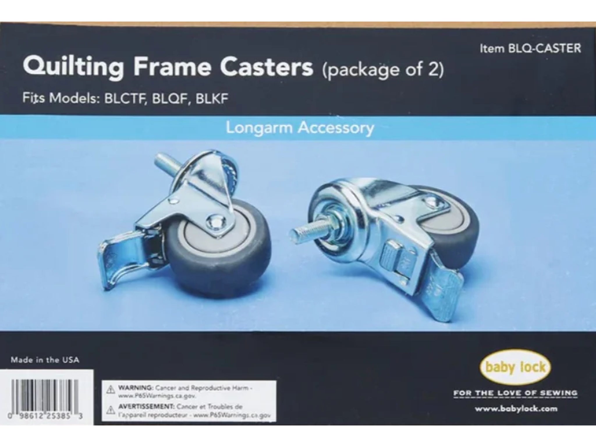 Baby Lock Caster Set of 2 for Kinetic & Coronet Frames – B-Sew Inn