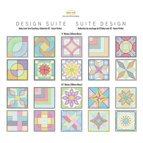 Baby Lock Design Suite Yarn Couching Embroidery Design Collection #2 - Blocks