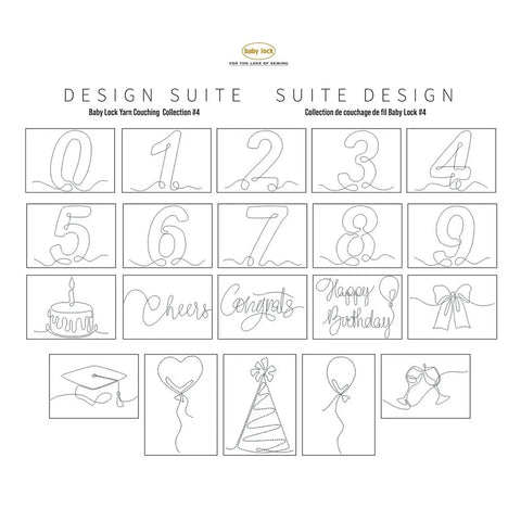 Baby Lock Design Suite Yarn Couching Embroidery Design Collection #4 - Celebration