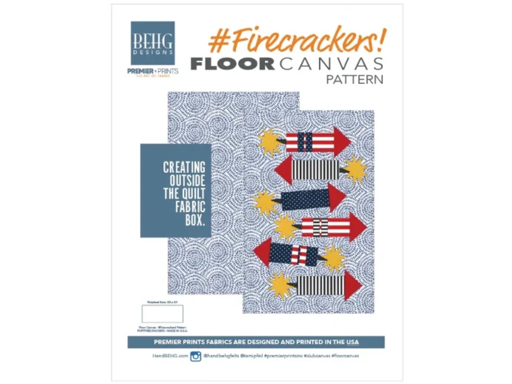 Behg Designs Rug BEHG Floor Canvas Quilt Kit - Firecrackers – B-Sew Inn