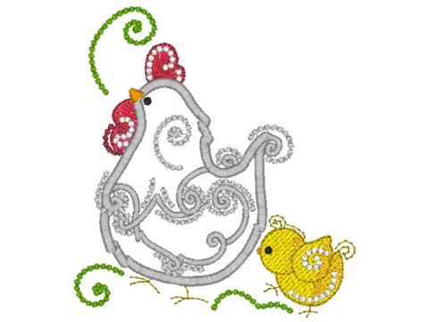 Purely Gates Applique Swirly Farm Animals with Mylar