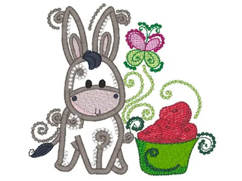 Purely Gates Applique Swirly Farm Animals with Mylar