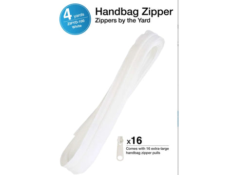 Zippers by Yard - White