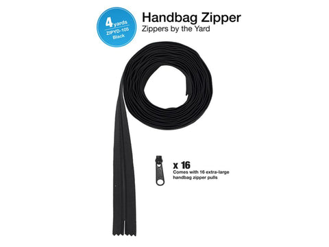Zippers by Yard - Black