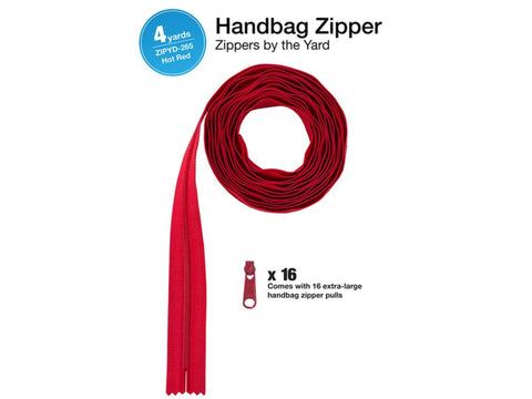 Zippers by Yard - Hot Red