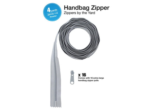 Zippers by Yard - Pewter