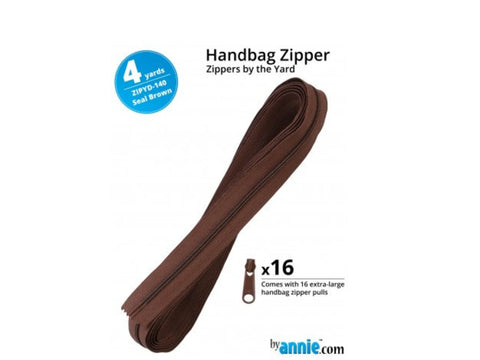Zippers by Yard - Seal Brown